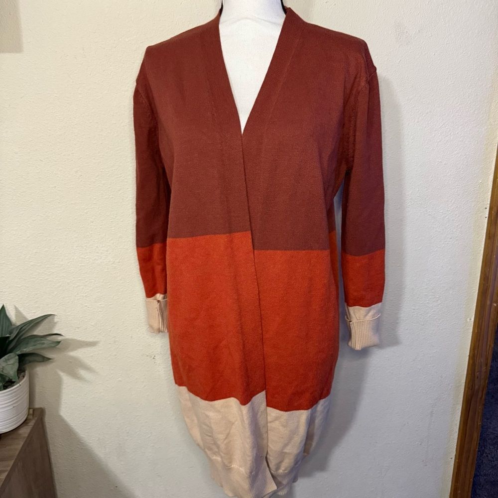 Goodnight Macaroon Colorblock Open Front Cardigan - image 1